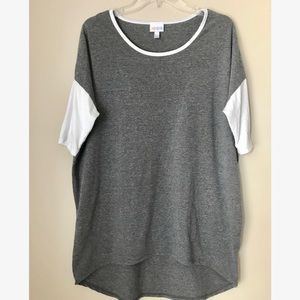 LuLaRoe Color Block Irma - Gray/White - Size Small